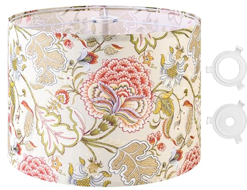 GO&SO Lampenschirme, 1 Stück, 40,6 cm D x 25,4 cm H, mehrfarbig, florales Design, große Trommel