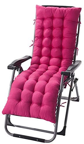 Hixingo Coussin Chaise Longue Bain de Soleil, Antidérapante Coussin Transat Jardin Exterieur avec Sangles, Matelas Transat pour Canapé Vacances Exterieur Intérieur (Rose,40x110x8cm)