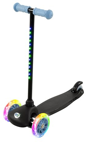 MoVe Tilt & Glo 3 Wheel Scooter with Light Up Wheels | Kids Push Tri Scooter | Adjustable Handlebar |
