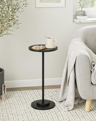 HEYZOEY Small Coffee Table, Small Round Side Table, Drink Tables for Spaces,Side Tables for Living Room,Black