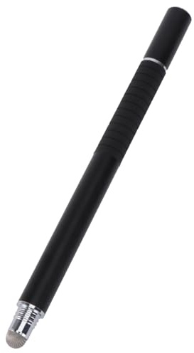 Multifunktionaler Feinen Faserspitzen 2-in-1 mit Tablette Bildschirmstift | Schwarz aus Metall, mit Schreibkugel und Präziser Eingabe, für Touchscreen und Tabletten