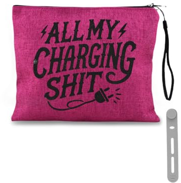 Sisadodo Travel Cable Organiser Bag for Trips Holidays Small Tech Essentials Pouch for Women Men Portable Electronics Accessories Zipper Storage Carry Bag for Cables with Silicone Cable Ties