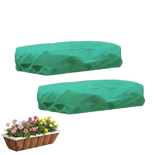 CARMOTTER 2 Stück Blumenkasten-Pflanzenschutzabdeckungen, rechteckige Pflanzenfrostabdeckung, Winterpflanzenabdeckungen für Balkonblumenkasten (120 x 80 x 40 cm)