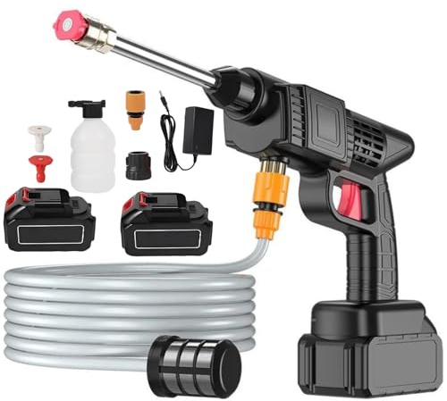 Voltix Idropulitrice Portatile a Batteria – Alta Pressione Senza Fili con 2 Batterie, Tubo 5m e Valigetta – Kit Pulizia Professionale per Auto, Giardino, Pavimenti e Recinzioni