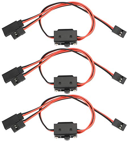 GTIWUNG 3 Stück RC Schalter Empfänger, 3-Wege-Schalter, 3 Way Stecker für JR, Ein/Aus Schalterkabel, RC Netzschalter mit JR-Blei-Verbindungsstück für Futaba