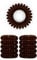 10er Set Spiral Haargummi - Haargummis für weniger Spliss und gebrochene Haare - Haargummi Spirale für feine Haarpartien - Telefonkabel Spiralhaargummi, braun, 3,5 cm