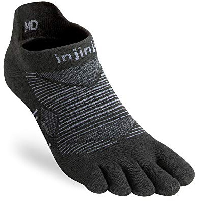Injinji Run Lightweight No Show Teensokken Zwart Unisex