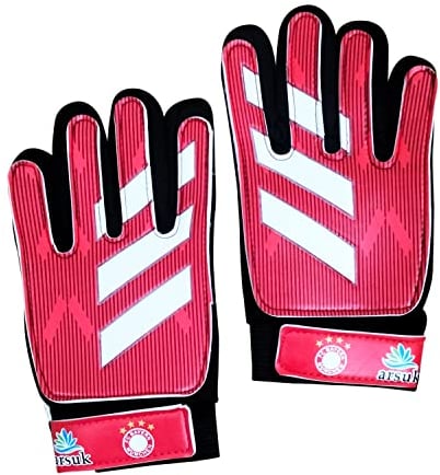 ARSUK Fußball-Torwarthandschuhe für Jungen Kinder Kinder, Fußball-Torwart-Training Handschuhe mit Super Grip Latex Palmen, L:20cm B:10cm Größe: 6