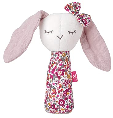 kikadu Quietscher Hase Mädchen - Babyspielzeug aus 100% GOTS-zertifizierter Bio-Baumwolle