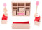 POFET Children Wooden Living Room Dollhouse Miniature Furnitures Sofa Cabinet Toy Set Doll Family Pretend Play Accessories