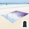 Sunlit Mandala Design Silky Soft Sand Free Beach Blanket Sandproof Mat with Corner Pockets and Mesh Pocket 215 x 183 cm for Beach Parties, Travel, Camping and Outdoor Music Festival, Blue Mandala