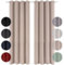 Blumtal Verdunklungsvorhänge 2er Set - Thermovorhang Hitzeschutz - Vorhang Blickdicht mit Ösen - Gardinenschals mit Schlaufen - Curtain - Gardinen 175x140cm - Gardienenschalset 2er - Vorhang Taupe