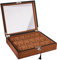 ACMHNC Uhrenbox Holz 18 Uhren Organizer Herren Uhrenkasten Abschließbare Uhrenkoffer mit Glasfenster und Abnehmbare Kissen Schmuck Uhren Aufbewahrung Box