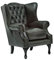Woodkings® Chesterfield Ohrensessel Pittsfield Sessel antik grün Echtleder Bürosessel Lesesessel Polstermöbel Designsessel Federkern Unikat Herrenzimmer englisches Leder Stilsessel
