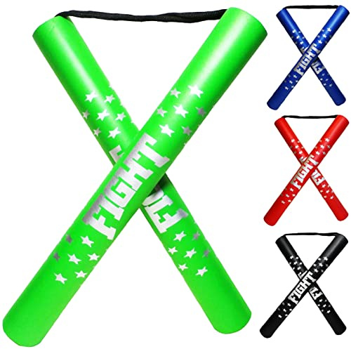 F.A.L. product Nunchakus - Nunchucks de goma de espuma seguros para entrenamiento con cordón para niños y principiantes (verde)