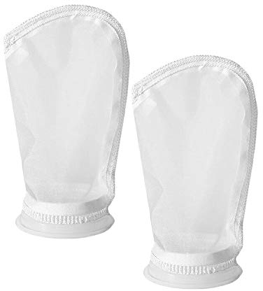 HRTFILTERS 400 Mikron 10,2 cm Ring, 22,9 cm kurzes Nylon-Netz, 10,2 cm Filtersocke, für Aquarium, Marine, 2 Stück, 400 Mikrometer, 10,2 x 22,9 cm