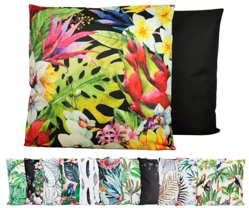 JACK XXL Outdoor Lounge Kissen 60x60cm Motiv Dekokissen inkl. Füllung Wasserfest Sitzkissen Garten Stuhl, Farbe:Dschungelpracht