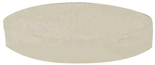 MOVKZACV Runde Whirlpool-Abdeckung, tragbar, wasserdicht, Anti-UV, faltbar, Outdoor-Möbelschutz, mit Aufbewahrungstasche (beige, Größe: 190 x 30 cm)