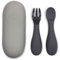 TUM TUM Couverts Enfants Étui, Cuillères Bébé Fourchettes Enfant, Couverts Bébé, 6 m+, Gris