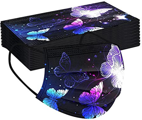 50 Stück Mundschutz Kinder Einweg 3-lagig mit Motiv Bunt Mund Nasenschutz Cartoon Druck Tücher Atmungsaktiv Mund-Tuch Bandana Halstuch Schals (B02, 50 Stück)