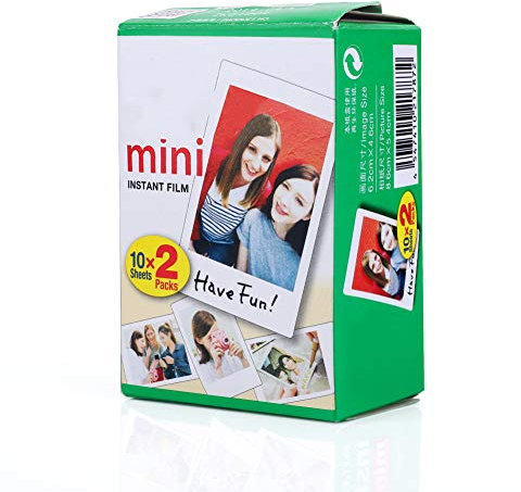Lot de mini films Instax,Mini Film Bord Blanc 20 Feuilles Mini film instantané pour appareil photo classique Fuji mini 8/7s/25/50/90 Appareils photo Mint Imprimantes Papier photo instantané haut gamme