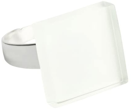 Statement Ring mit weiÃŸem Stein (15mm) â€¢ Geburtsstein Schmuck Damen â€¢ Edelstahlring gröÃŸenverstellbar (min. Ã˜ 17mm) â€¢ handgemacht & nachhaltig