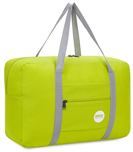 Handgepäck Tasche für Flugzeug Reisetasche Klein Faltbare Handgepäck Koffer 55x40x20cm / 45x36x20cm Sporttasche Krankenhaustasche Weekendertasche von WANDF (A - Fluoreszierendes Grün)