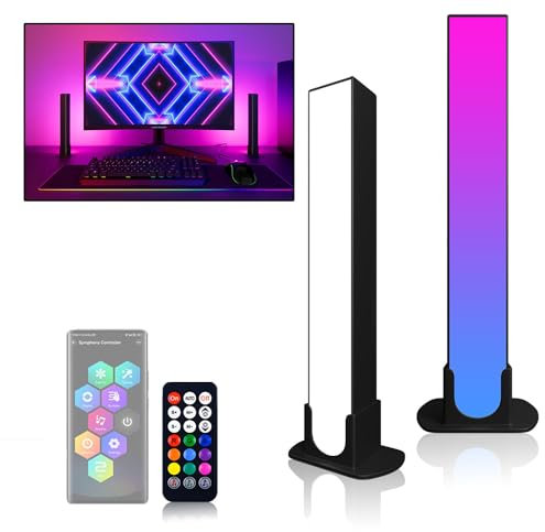 OneWatt Smart Flow Light Bar, RGB LED Lamp with Multiple Light Effects, Ambance Light bar, APP Control, Mood Light, Ambient Lighting for Gaming TV PC Room Decoration Movies