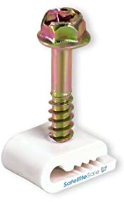 SatelliteSale Einzelne Erdungsschraube, weiße Clips für Einzelantenne, Erdungsdraht, Kabelmanagement, 100 Stück