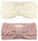 2 pcs Bandeaux Pour Cheveux Femme,Bandeau Femme Hiver Serre,Bandeau Oreille Femme Avec doublure en peluche,Bandeaux Élastiques Turban Wraps Hiver Cache-Oreilles,pour Sport Fitness Course(Blanc+Rose)
