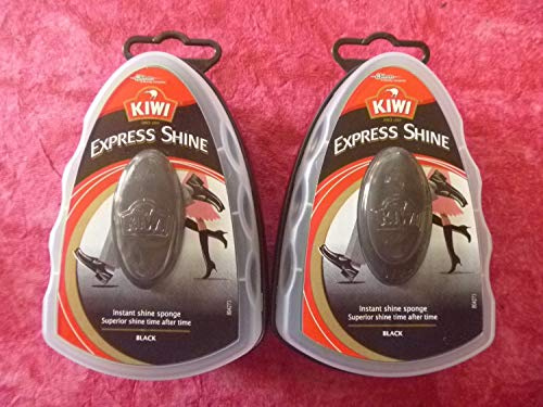 Kiwi Express Shine Lot de 2 éponges pour chaussures Noir