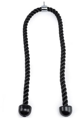 GymPin Double Length Tricep Pull Down Rope - 55 Inches Attachment for Cable Machine - Heavy Duty Long Tricep Pull Down Rope - 4 Feet 7 Inch