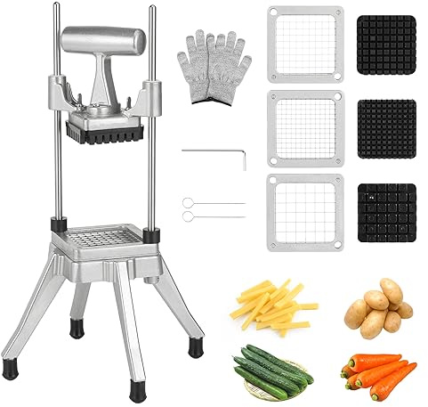 POWLAB Commercial Vegetable Chopper & French Fry Cutter, 3-Blade Dicer