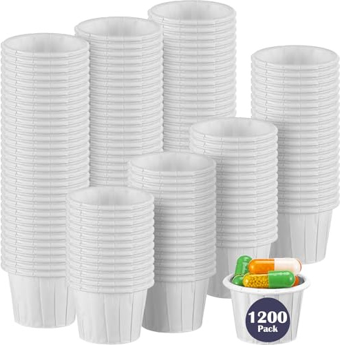 Maxcheck 1200 Pcs Paper Medicine Cups 0.5 oz Disposable Condiment
