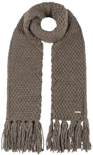 Seeberger Salvirola Strickschal Damenschal Fransenschal Winterschal Damen - mit Fransen Winter Herbst-Winter - One Size taupe