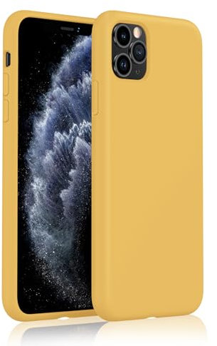 aaaioe Liquid Silicone Case for iPhone 11 Pro Max Case, Gel Rubber Full Body Protection, Soft Ultra Slim Protective Shockproof Phone Case, Anti-Scratch Microfiber Lining, 6.5 Yellow