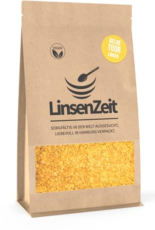 LinsenZeit – Gelbe Toor Linsen 600g – Arhar Dal - Toor Dal - Straucherbsen geschält und halbiert – Einzigartige Proteinquelle – Vegan, ohne Zusatzstoffe & Premium Qualität