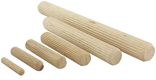 Jowe Holzdübel 6mm - Länge 30mm, Riffeldübel für eine starke Holzverbindung, Dübel aus Buche, gerillt - 1000 Stück