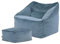 Icon Natalia Sitzsack Sessel mit Hocker für Erwachsene, Hellblau, Flauschiger Samtstoff, Riesen Sitzsack Samt mit Füllung, Bean Bag Chair, Bequemer Sessel Wohnzimmer, Lounge, Schlafzimmer, Büro