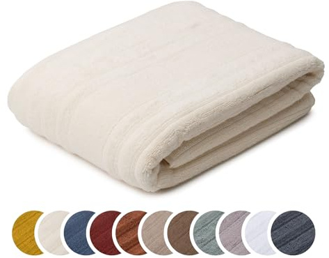 liebling Badetuch Luxus Bio Baumwolle, Serie Marseille, 770 gr. / m², 100 x 150 cm, Ökotex, 60 Grad, saugstark, schnelltrocknend, Farbe: Creme