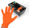 VENSALUD | Guantes de Nitrilo Diamantados| Extra Fuertes y Resistentes | Para Talleres Mecánicos, Jardinería, Cocina, Montajes, Veterinaria, Limpieza | Sin Látex | 50 uds. | Naranja | S