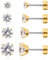 Limerencia G23 Titanium Earrings Set Screw Back, Implant Grade Hypoallergenic Pure Titanium Stud Earrings for Sensitive Ears for Women Men (White CZ Gold)