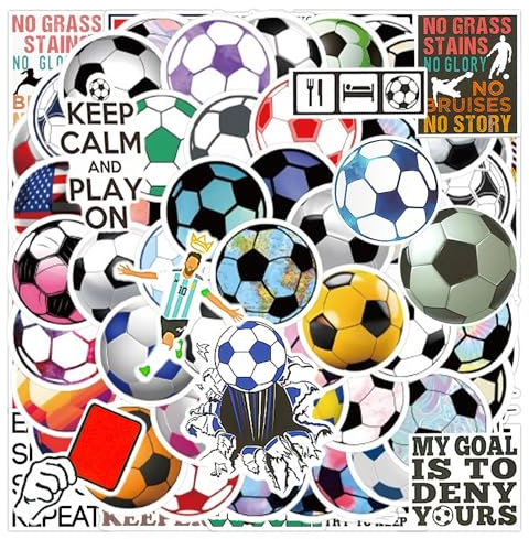 110 Sport-Fußball-Aufkleber, Handy-Aufkleber, Fußball-Liebhaber-Aufkleber, Fußball-Aufkleber, wasserfest, selbstklebend, Fußball-Graffiti-Aufkleber, selbstgemachte Aufkleber