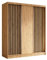 Margaret Hadas24 Kleiderschrank Erika mit Lamellen ohne Spiegel, Organizer, Mehrzweckschrank, Schwebetürenschrank, Garderobenschrank, Kleiderstange, Kleiderständer, Flurschrank, 180 cm, braun, schwarz