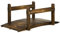 Outsunny 5FT Wooden Garden Bridge with Planters on Safety Railings, Stained Finish Arched Footbridge for Pond, Stream, Carbonized