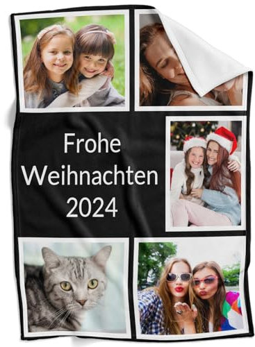 LNM Personalisierte Decken mit Foto, Personalisierte Kuscheldecke mit Foto, Personalisierte Fotodecken, Personalisierte Geburtstagsgeschenk für Frauen, Männer, Mama, Papa, Baby, Kinder, Familie