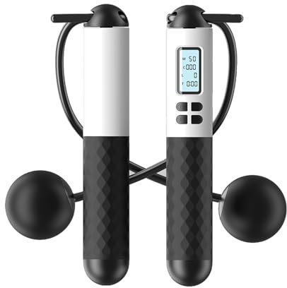 Ropeless Skipping Rope, Cordless Skipping Ropes for Adults, Wireless Skipping Rope with Counter,Weighted Jump Rope without Rope for Home Workout Equipment,Smart Digital Gravity Ball (B)
