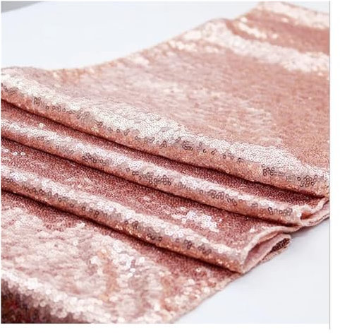 LYHYDMA Chemin de Table Chemin de Table à Paillettes Chemin de Table de Banquet de Mariage Nappe à Paillettes(Rose Gold,125x180cm)