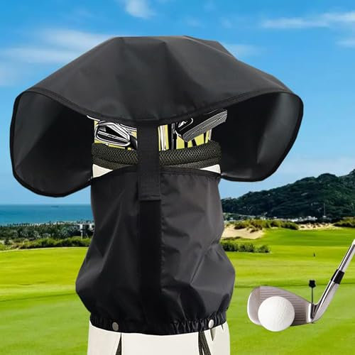 MZSX Golftasche Regenabdeckung wasserdicht, Schwarzes RegenCape für Golftaschen passen, Outdoor Golftasche Regenabdeckung, Tragbare Golf Regenhaube für Golftaschen Push Carts