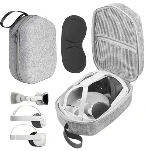 Kikcrrou Tasche für Meta Quest 3/Quest 2/Vision Pro/Pico 4, Tragetasche Kompatibel mit VR Headset,Touch Controllern und Anderem Zubehör